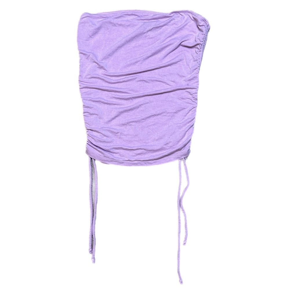 Ambiance Lilac Ruched Strapless Tube Top with Drawstring